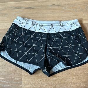 Ivivva Black And White Speedy Shorts Run Lined
